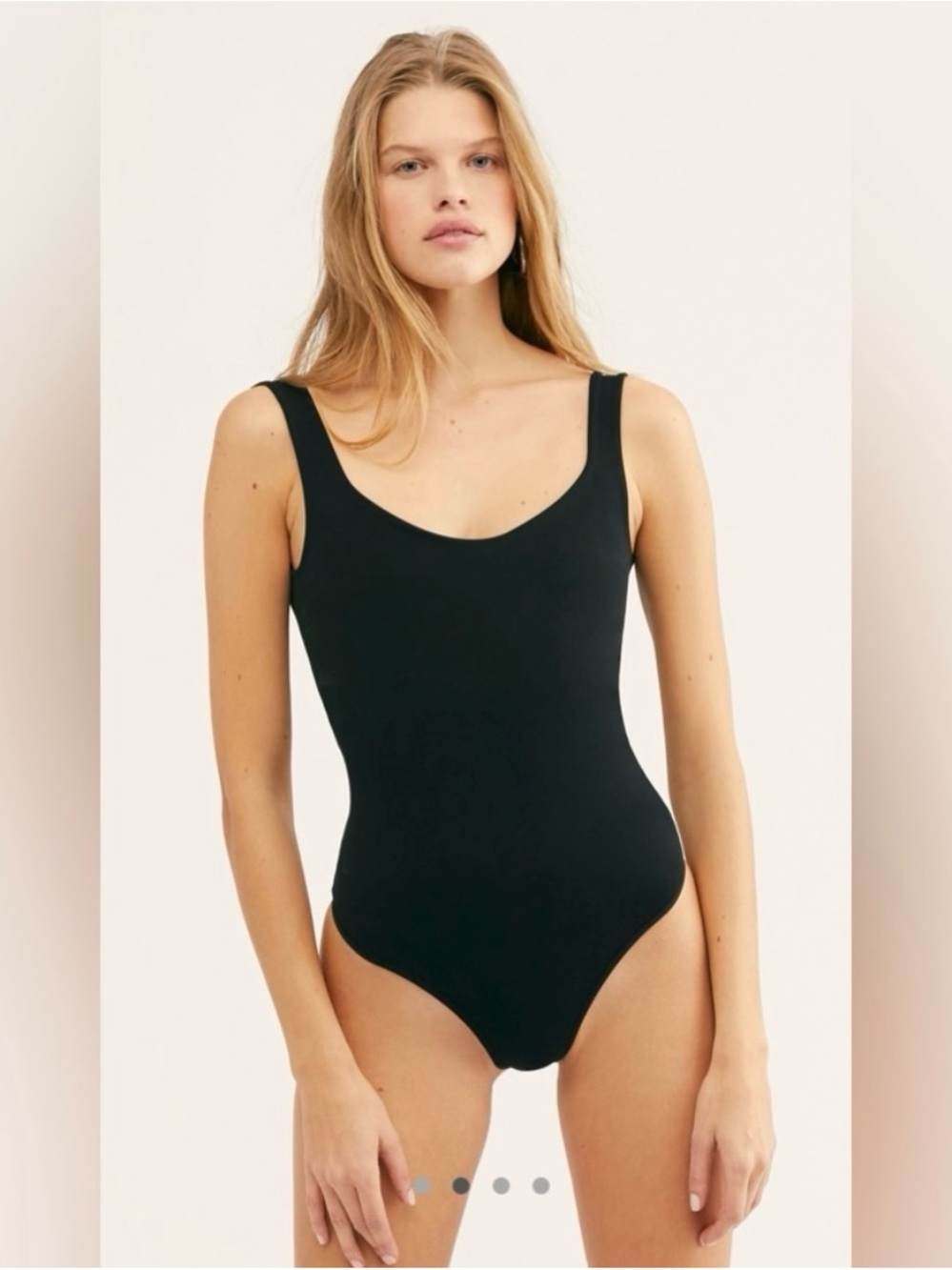 NWOT Free People Intimately Clean Lines Bodysuit Black Size M/L